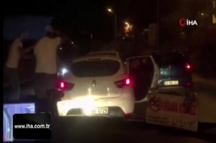 Trafikte maganda dehşeti kamerada
