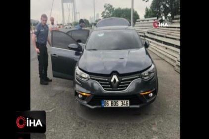 Trafikte makas atarak ilerleyen şahsı polis lastiklerine ateş açarak durdurdu