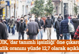 TÜİK, 'dar tanımlı işsizliği' öne çıkardı, işsizlik oranını yüzde 12,7 olarak açıkladı