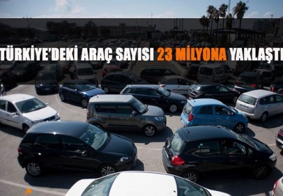 Türkiye’de araç sayısı, 22 milyon 850 bin 238’e yükseldi