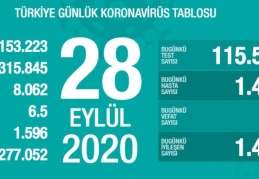 Türkiye'de son 24 saatte korona virüsten 65 kişi hayatını kaybetti