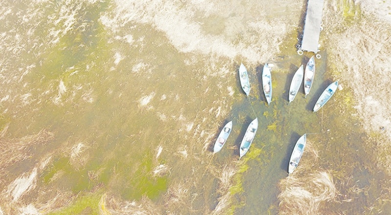Türkiye'nin en büyük tatlı su gölü olan Beyşehir Gölü'nde su, kıyıdan yaklaşık 150 metre çekildi
