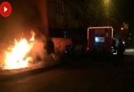 Ümraniye’de park halindeki araç alev alev yandı