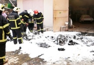 Üniversite öğrencilerinin geliştirdiği elektrikli otomobil yandı