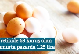 Üreticide 63 kuruş olan yumurta pazarda 1.25 lira