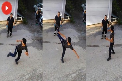 Uyuşturucu bağımlısından 112 ekibine &#039;Kungfulu&#039; tepki