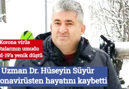Uzman Dr. Hüseyin Süyür, koronavirüsten hayatını kaybetti