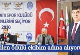 Verilen ödülü ekibim adına alıyorum