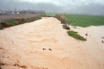 Yağışlar, tarım arazilerine zarar verdi.