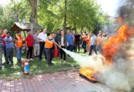 Yangına müdahalede uygulamalı eğitim