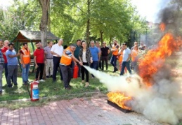 Yangına müdahalede uygulamalı eğitim