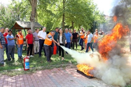 Yangına müdahalede uygulamalı eğitim