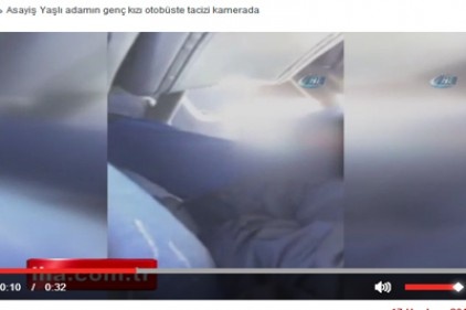 Yaşlı adamın genç kızı otobüste tacizi kamerada