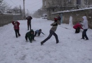 Yavuzeli’nda kar sevinci 