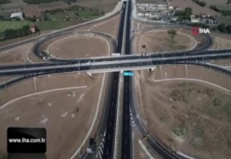 Yeni açılan Kuzey Ege Otoyolu havadan görüntülendi
