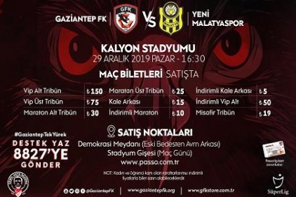 Yeni Malatyaspor maçı biletleri satışta