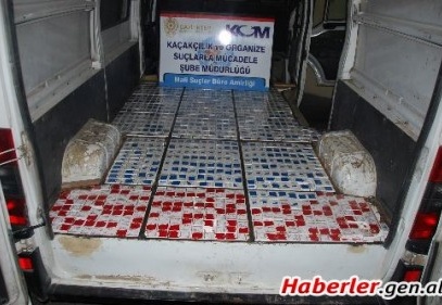 Yol kontrolünde 57 bin paket açak sigaraya ulaşıldı