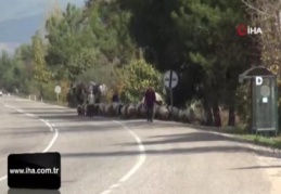 Yörük göçü ilginç görüntüler oluşturdu