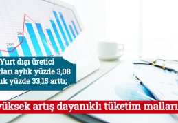 Yurt dışı üretici fiyatları aylık yüzde 3,08, yıllık yüzde 33,15 arttı; en yüksek artış dayanıklı tüketim mallarında